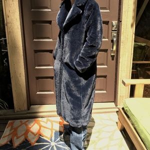 Banana Republic Blue Faux Fur Coat. / Jacket NWT